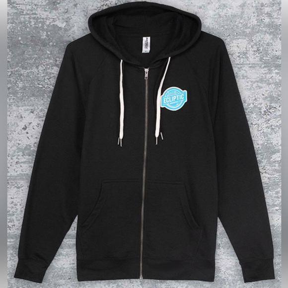 Ecliptic Brewing Black Zip-up Hoodie Size Small, Unisex fit - Picture 3 of 9